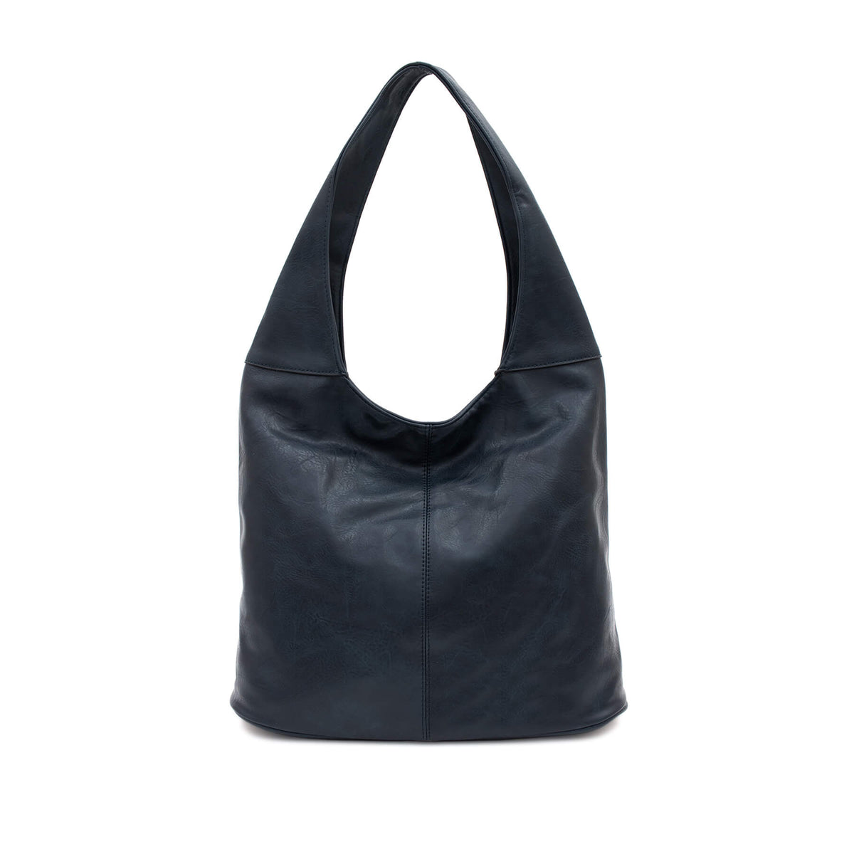 Plain Hobo Handbag-  Navy