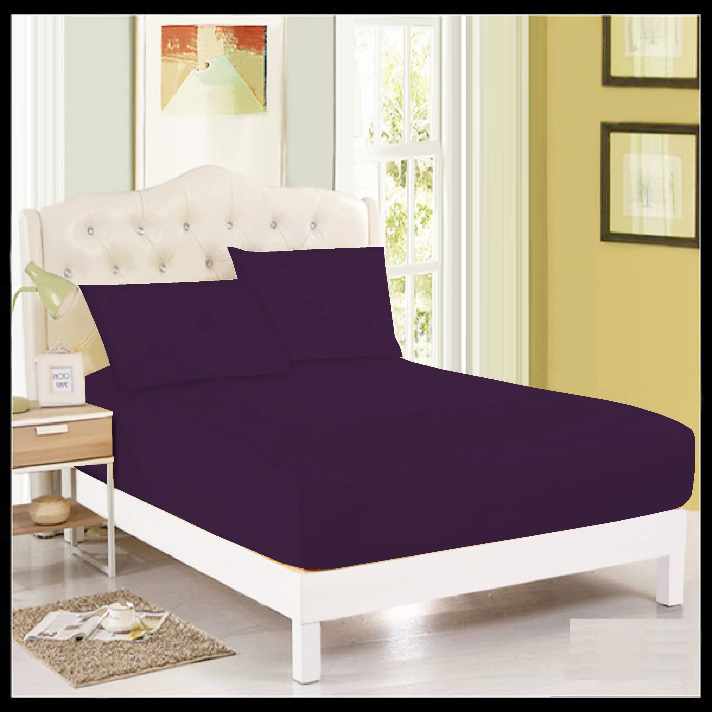 Plain Dyed Fitted Sheet Single Double King Super King