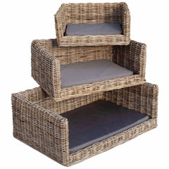 Luxury Rectangular Rattan Dog Sofa Bed