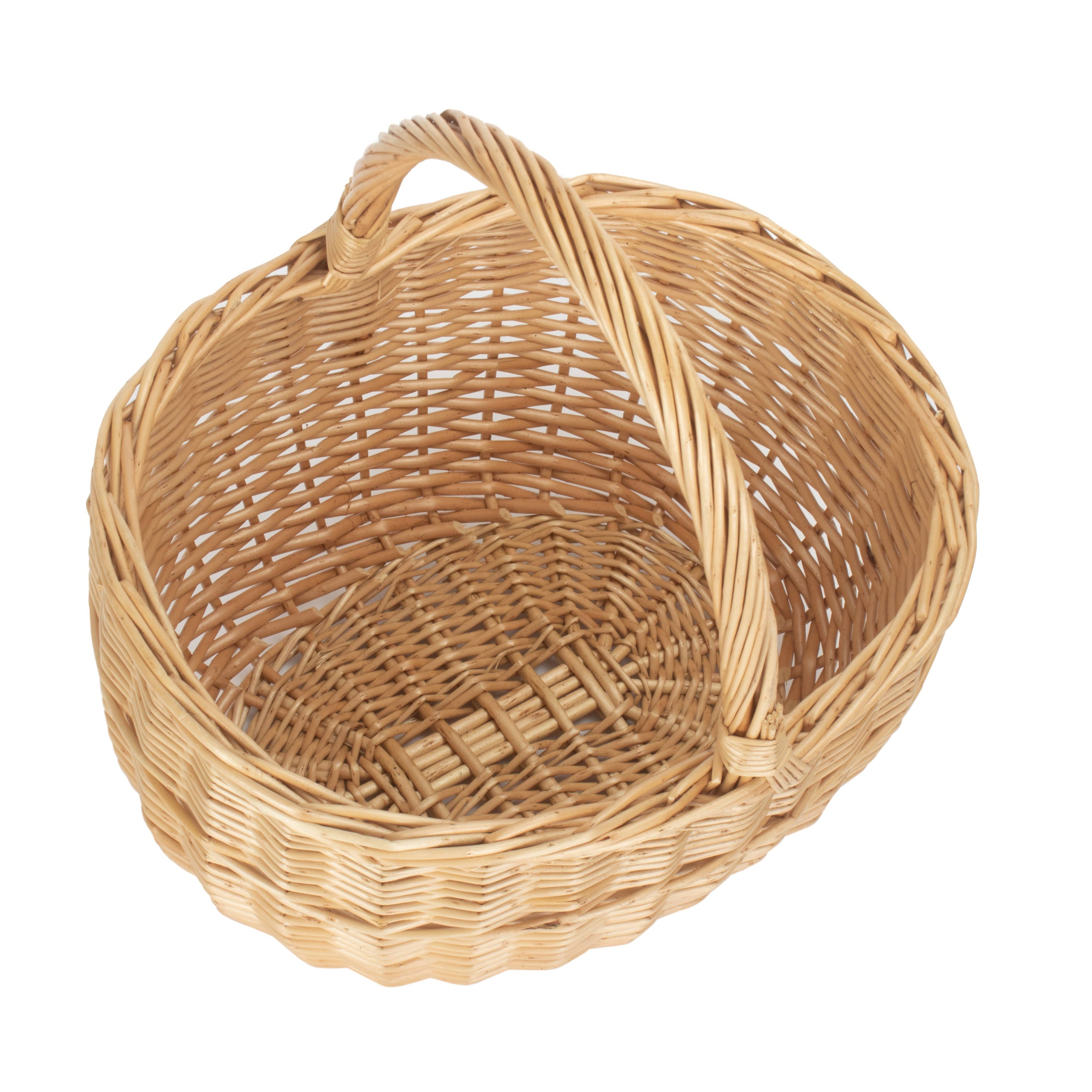 Buff Oval Wicker Shopper