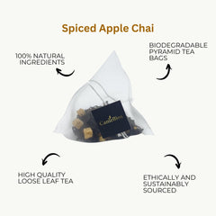 Spiced Apple Chai, Pyramid Tea Bags, Black Tea