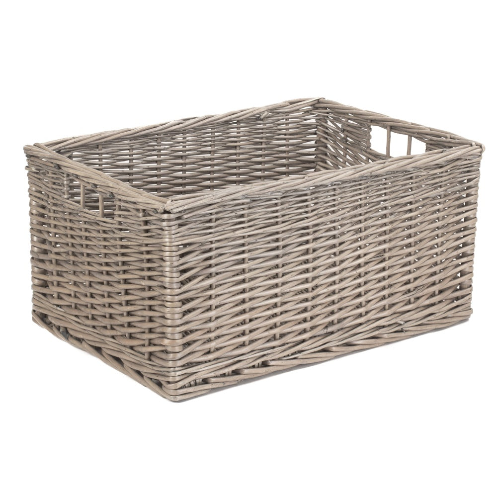 Antique Wash Wicker Storage Basket