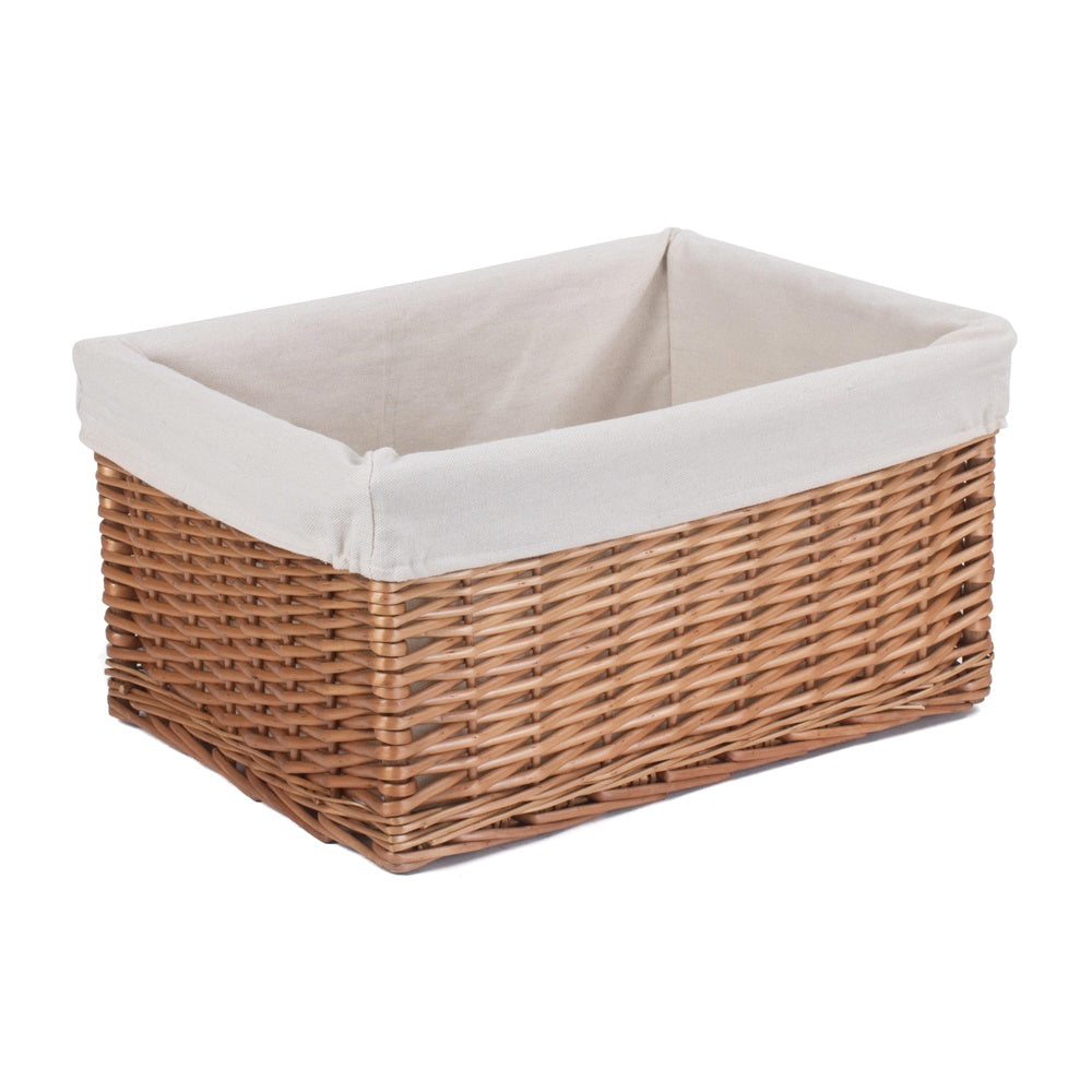 Cotton Lined Double Steamed Storage Wicker Basket