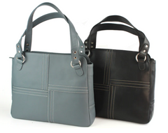 Genuine Soft Leather Handbag With Stitched Detailing