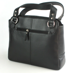 Genuine Soft Leather Handbag With Stitched Detailing