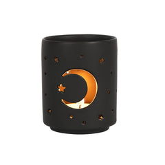 Small Black Mystical Moon Cut Out Tealight Holder (Online Only)