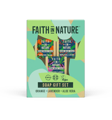 Faith in Nature Soap Gift Set - Orange, Lavender and Aloe Vera, 100g