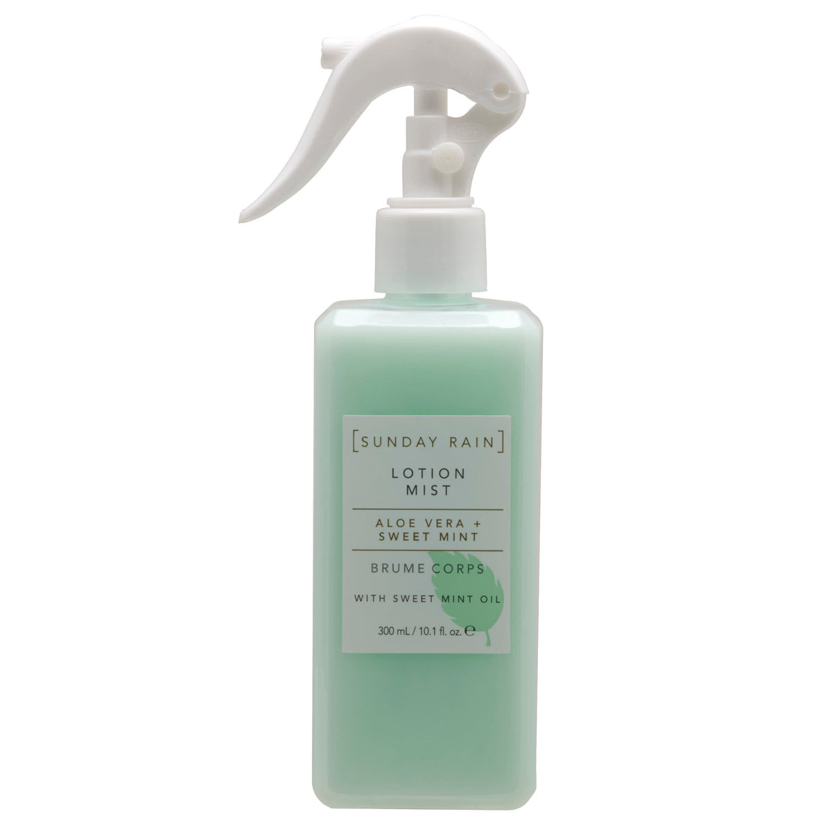 Sunday Rain Moisturising Body Lotion Mist, With Aloe Vera & Sweet Mint, Vegan & Cruelty Free, 300ml