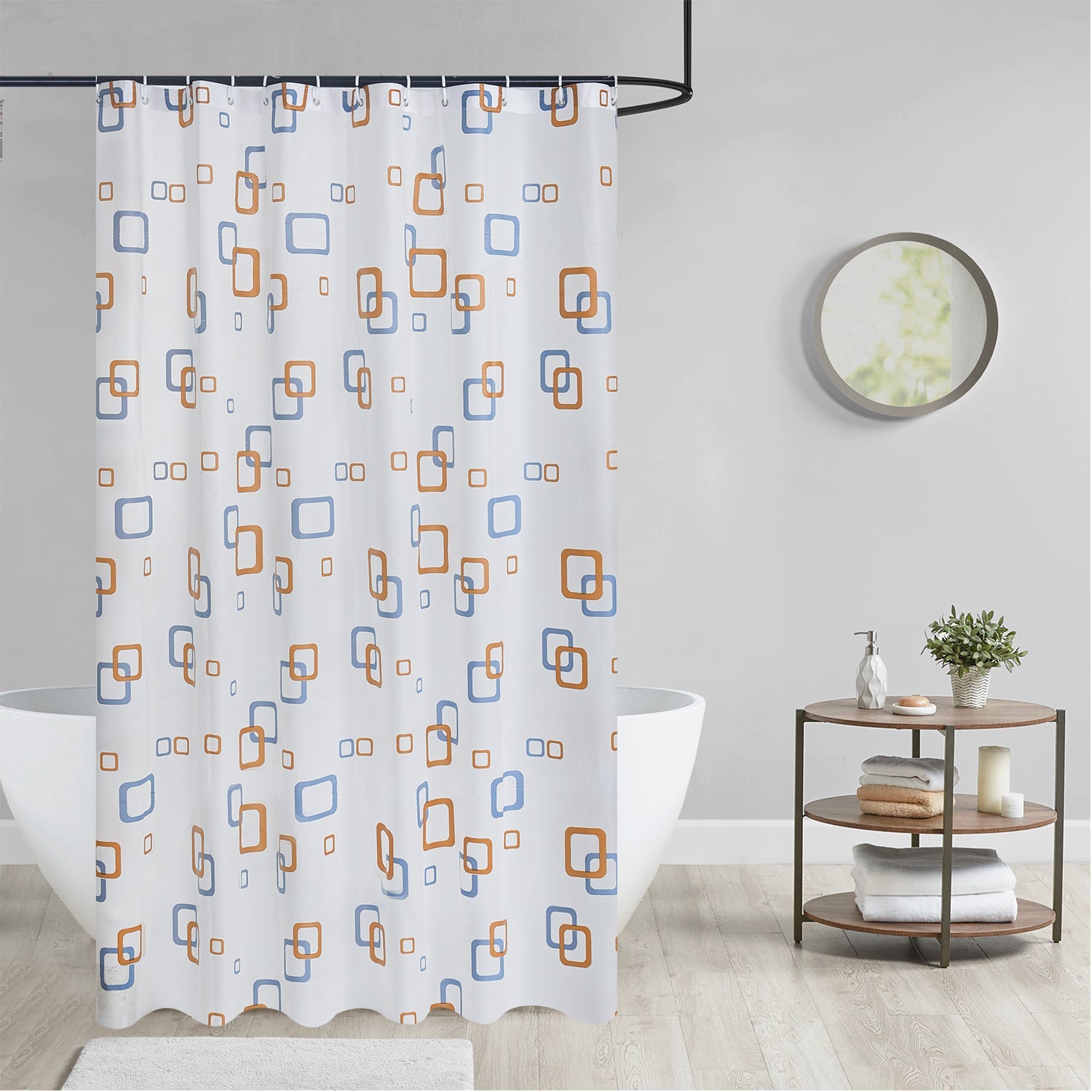 NEW MODERN DESIGN PEVA SHOWER BATHROOM CURTAIN WITH RING HOOKS 180 X 180 CM - Shower Curtain - British D'sire