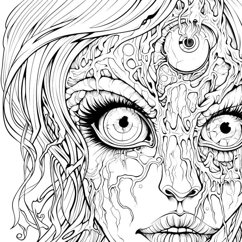 A GOREgeous Horror Colouring Book for Adults by Xander Kostroma - E - Books - British D'sire