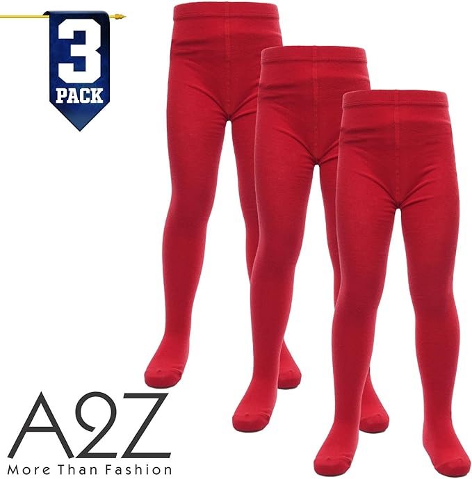 A2Z 4 Kids Girls Cotton Rich Uniform School Tights Pack Of 3 Warm Soft and Durable Girls Tights for Comfortable Schoolwear Age 2 - 13 Years - Leggings - British D'sire