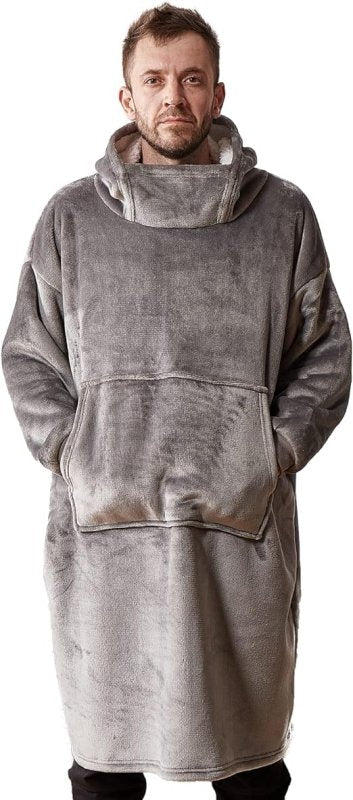 AAXII Hoodie Blanket, Oversized Sherpa Blanket Hoodie, Super Soft Cosy Fleece Hooded Blanket, Suitable Wearable Hooded for Women Men Adult Girls Boys Teenagers, One Size fits All - British D'sire