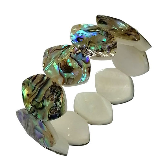 Abalone Shell, Rose Quartz Chips & Maroon Tiger's Eye Natural Gemstone Bracelets | Stretch & Beaded Designs | Combo Gift Bundle Packs by Pearlz Gallery - Bracelets & Bangles - British D'sire