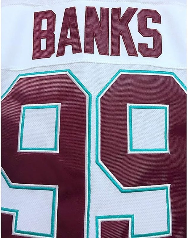 Adam Banks #99 Ice Hockey Jerseys Mighty Ducks Funny Movie Top Hip Hop Plus Size Long Sleeve Men Embroidery Sportswear - Training Jerseys - British D'sire