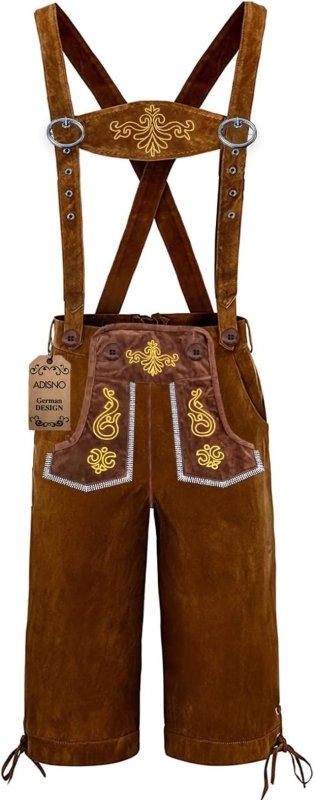 Adisno Lederhosen Men,Oktoberfest Outfit Mens,October Festival Costume Mens,Mens Lederhosen,Bavarian Costume Men,Brown, Embroidered - Traditional Clothing - British D'sire