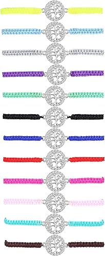 ADRAMATA 12Pcs Friendship Bracelet Infinity Tree of Life Bracelets Matching Braided Colorful Bracelets Set Adjustable Stackable Handmade Bracelets for Women Girls - Bracelets - British D'sire