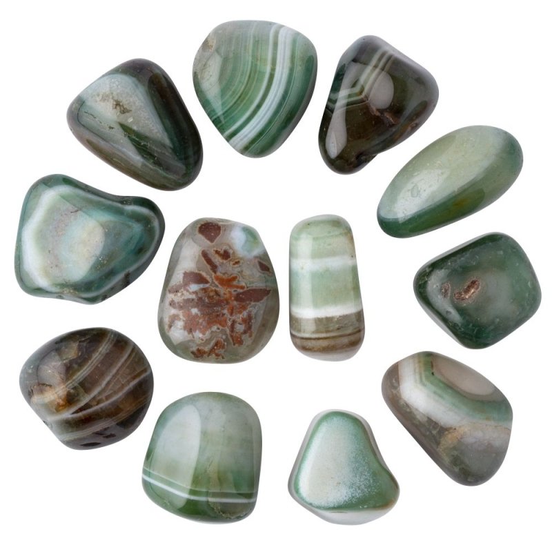 Agate Banded Green Large Tumblestone 3-4cm - British D'sire