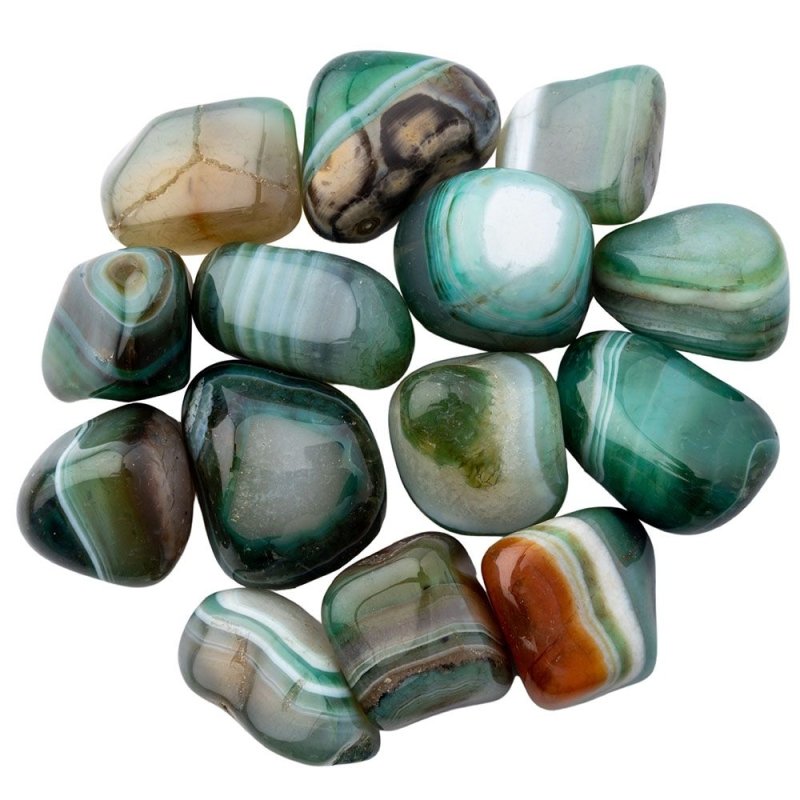 Agate Banded Green Medium Tumblestone 2-3cm - British D'sire