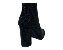 All Over Crystals Zip Ankle Boots - Boots - British D'sire