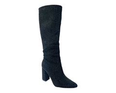 All Over Rhinestone Knee High Boots - Boots - British D'sire