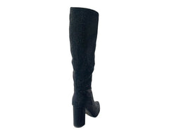 All Over Rhinestone Knee High Boots - Boots - British D'sire