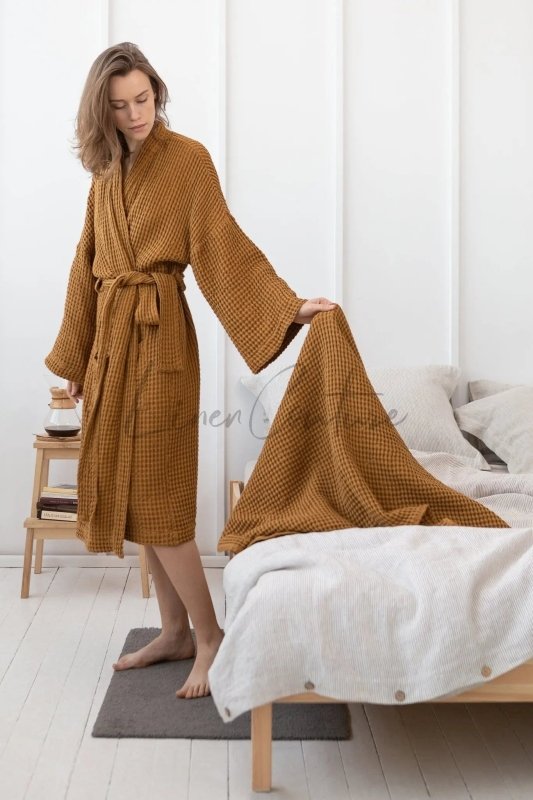 Amber waffle linen towel - Linen waffle towels - British D'sire