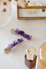 Amethyst Crystal Hair Clip - Set of 2 - Hair Clipper & Trimmer Accessories - British D'sire