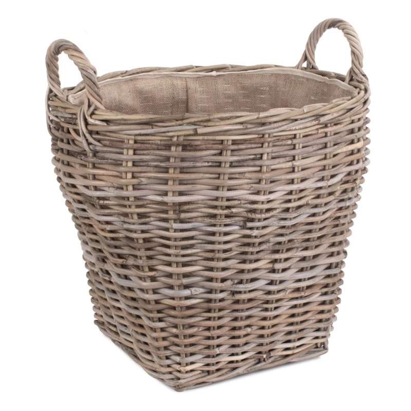 Amphora Rattan Log Basket with Hessian Lining - Log Baskets - British D'sire