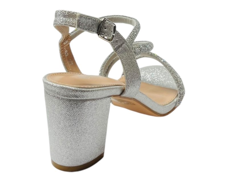 Ankle Strap Rhinestone Glitter Block Heel Shoes - Heels - British D'sire