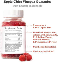 Apple Cider Vinegar Gummies with The Mother 1000mg Enhanced with Vitamin B12 & Folic Acid | 60 High Strength ACV Vegan Capsules with Pomegranate & Beetroot Powder | Natural Ingredients | Free Soul - British D'sire