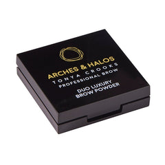 Arches and Halos - Duo Luxury Brow Powder - Dark Brown for Women - 0.088 oz Eyebrow - Eyebrow - British D'sire