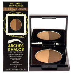 Arches and Halos - Duo Luxury Brow Powder - Mocha Blonde for Women - 0.088 oz Eyebrow - Eyebrow - British D'sire