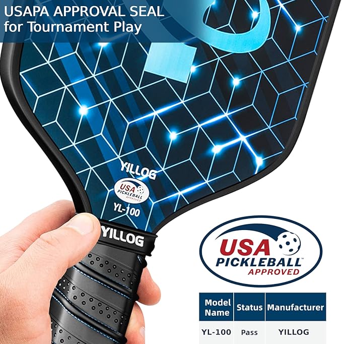 Arezzo - Pickleball Paddles, Fiberglass Surface, 4.25 Inch Grip, USAPA Approved, Set of 4 Paddles, 4 Balls, 4 Cooling Towels, Pickleball Bag - Outdoor Sports & Equipments - British D'sire