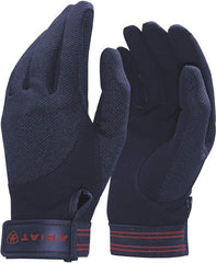 ARIAT Tek Grip Glove Navy - Easy Stretch - Unisex - The go - to glove for riding and schooling - Articulated fingers bend - British D'sire