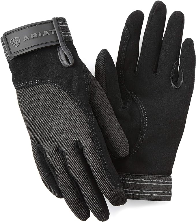 ARIAT Tek Grip Glove Navy - Easy Stretch - Unisex - The go - to glove for riding and schooling - Articulated fingers bend - British D'sire