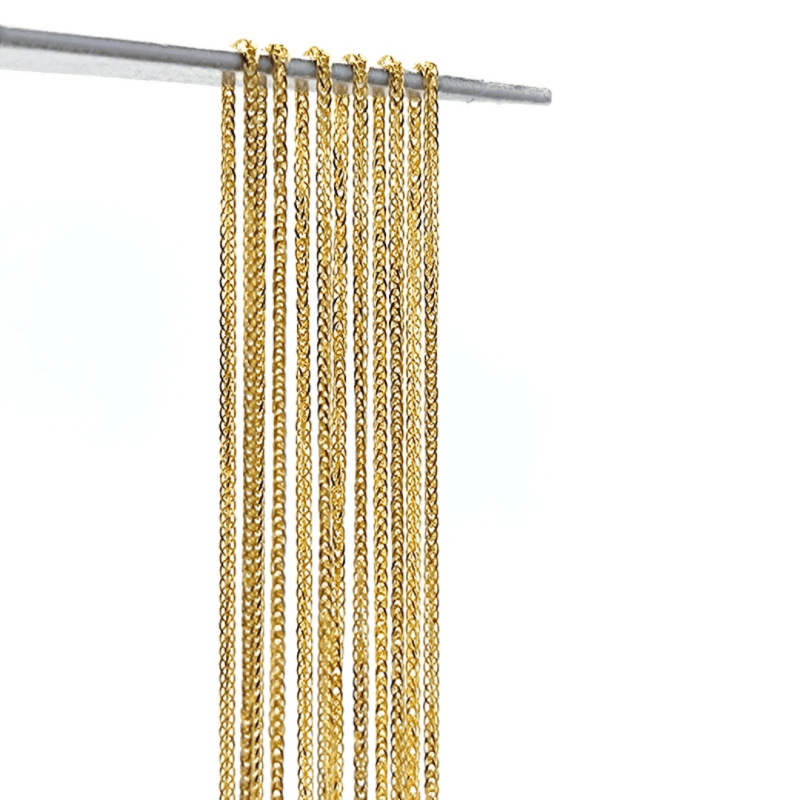 AU750 Real gold jewelry square wheat wholesale 18K solid gold italy chain necklace - Necklace - British D'sire