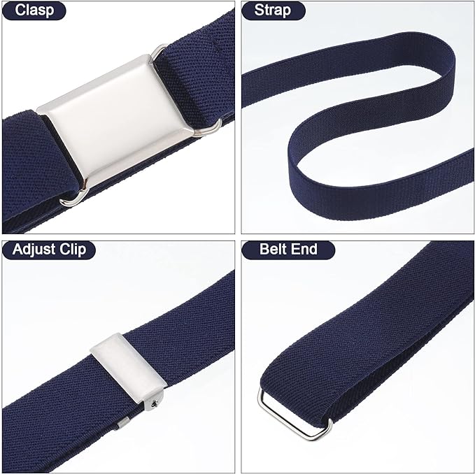 Auidy_6TXD 4Pcs Kids Buckle Belt, Adjustable Elastic Belt with Easy Clasp Stretch Belt for Toddlers Boys Girls Children - British D'sire