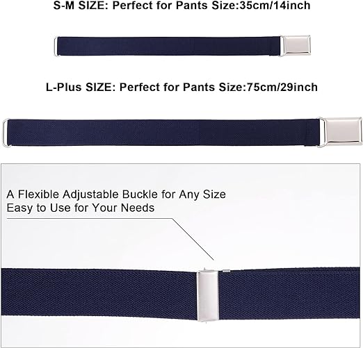 Auidy_6TXD 4Pcs Kids Buckle Belt, Adjustable Elastic Belt with Easy Clasp Stretch Belt for Toddlers Boys Girls Children - Kids Belt - British D'sire