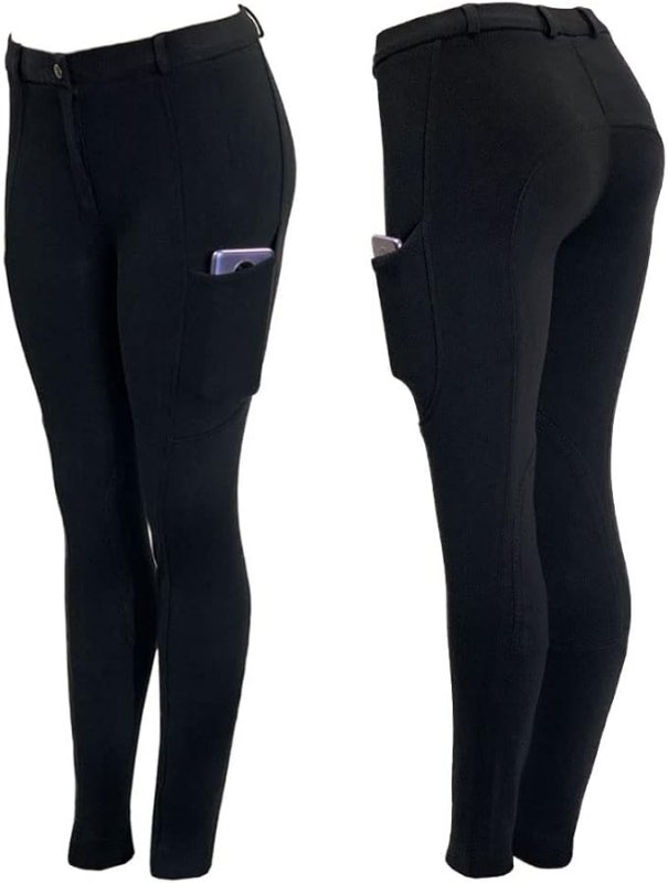 Autumnn Equestrian Jodhpurs Ladies Black Jodphurs Ladies Equestrian with Two Phone Pockets Horse Riding Breeches Autumnn Destiny Ladies Jodhpurs - Breeches - British D'sire