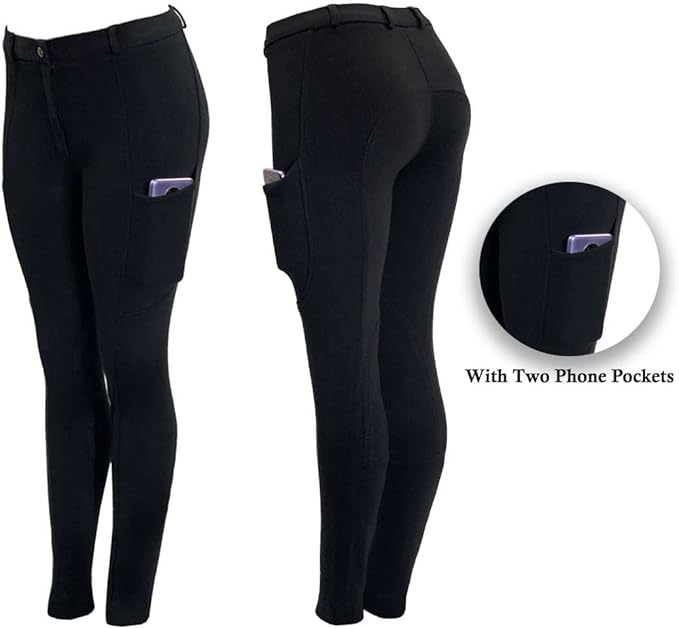 Autumnn Equestrian Jodhpurs Ladies Black Jodphurs Ladies Equestrian with Two Phone Pockets Horse Riding Breeches Autumnn Destiny Ladies Jodhpurs - Breeches - British D'sire