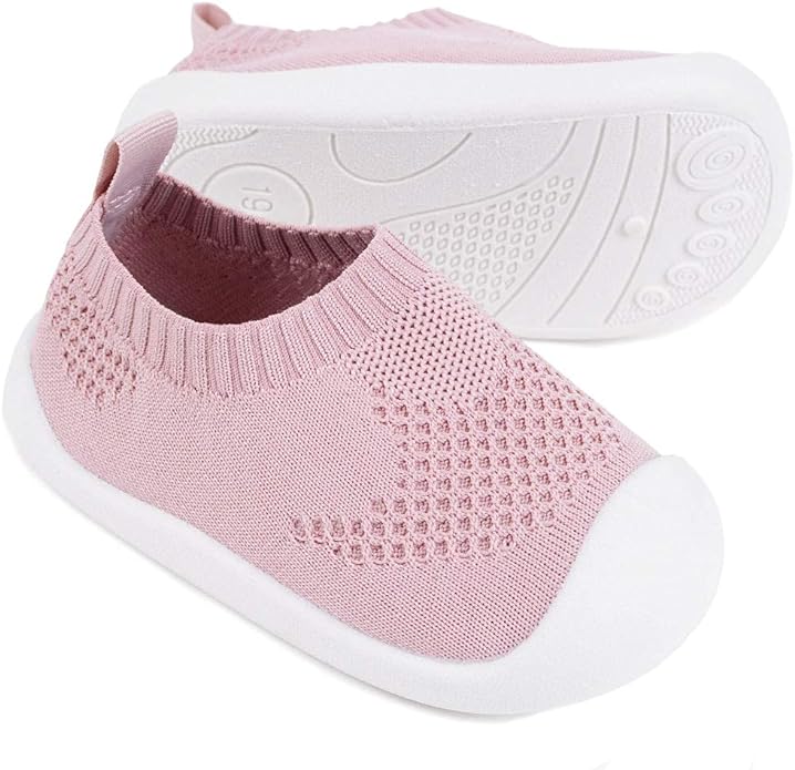 Baby Walkers Infant Sneakers Boys Girls Mesh Breathable Lightweight Non - Slip Toddler Casual Shoes Cotton Flying Woven Fabric Mesh Breathable Lightweight Trainers Indoor Outdoor - British D'sire