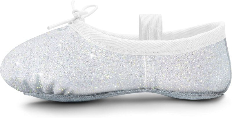 Ballet Shoes for Girls Glitter Ballet Dance Shoes Leather Dance Slippers Full Sole Ballet Dance Flats for Childrens Kids Toddler for Dance Performance Gymnastics - Kids shoes - British D'sire