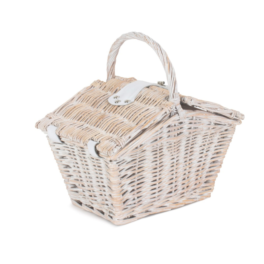 Small White Elegant Picnic Wicker Basket