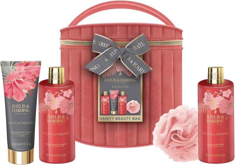 Baylis & Harding Boudoire Vanity Beauty Bag Gift Set - Vegan Friendly (Pack of 1) - Bath & Body Gift Sets - British D'sire