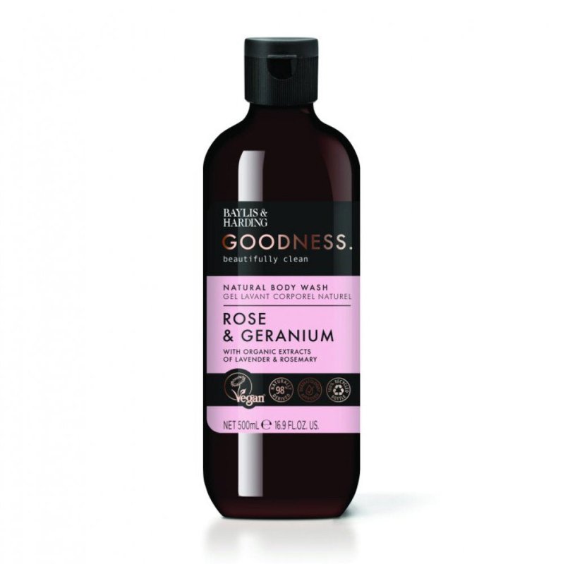 Baylis & Harding Goodness Rose & Geranium, 500ml Body Wash - Body Wash - British D'sire