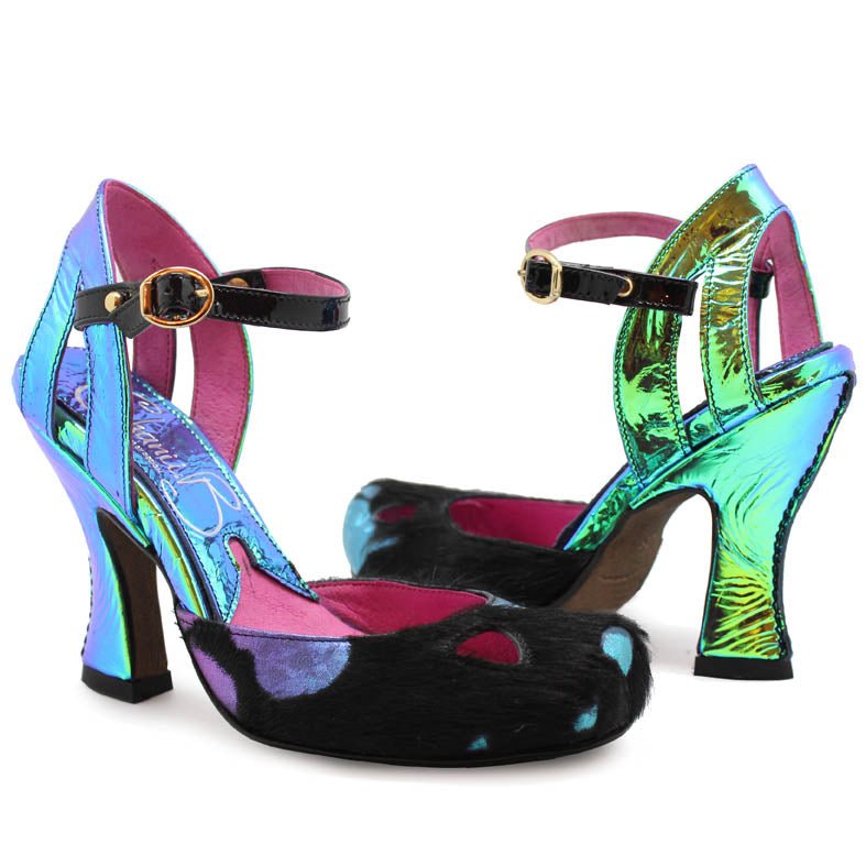 Bec - Black Rainbow Unicorn High heel - Heel Shoe - British D'sire