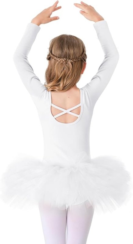 Bezioner Girls' Ballet Tutu Dress Cotton Dance Leotard with Skirt Long Sleeve Ballerina Outfit - Women's Dresses - British D'sire