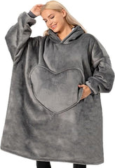 Birity Oversized Hoodie Blanket,Super Soft Sherpa and Warmth Comfort Fleece Pullover Sweatshirt,Fluffy Fitting Lengthen and Widen Blanket Hoodie.One Size Fits All Uk People,Men,Women,Elderly,Teenagers - British D'sire