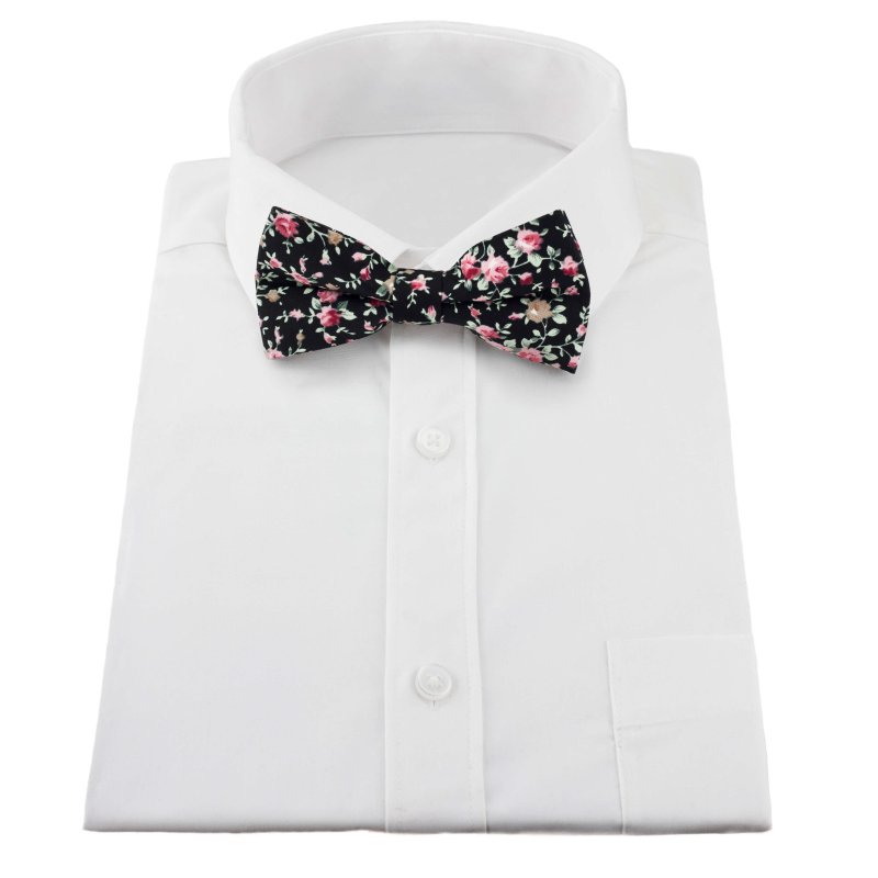 Black Floral Bow Tie - All Products - British D'sire