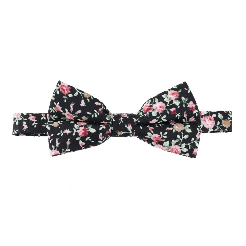 Black Floral Bow Tie - All Products - British D'sire